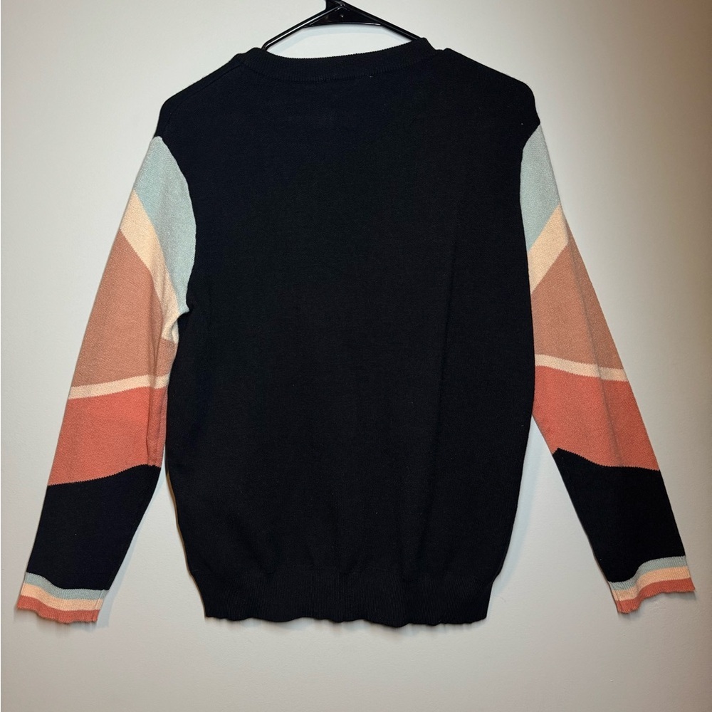 THML Color Block Sleeve Sweater Black Multi Size … - image 4